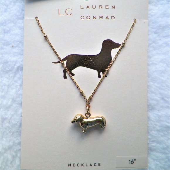 3 LEFT PRICE IS FIRM "Dachshund" 16" Necklace LC Lauren Conrad Hot Dog Doxie - Picture 8 of 8